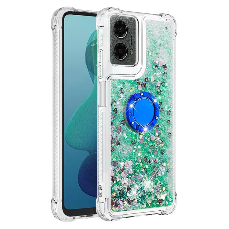 YB Quicksand Series-7 For Motorola Moto G Play 5G (2024) / Moto G 5G (2024) Kickstand Case Shiny Sequins TPU Cover
