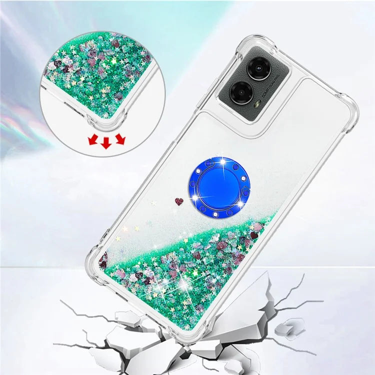 YB Quicksand Series-7 For Motorola Moto G Play 5G (2024) / Moto G 5G (2024) Kickstand Case Shiny Sequins TPU Cover