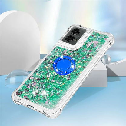 YB Quicksand Series-7 For Motorola Moto G Play 5G (2024) / Moto G 5G (2024) Kickstand Case Shiny Sequins TPU Cover