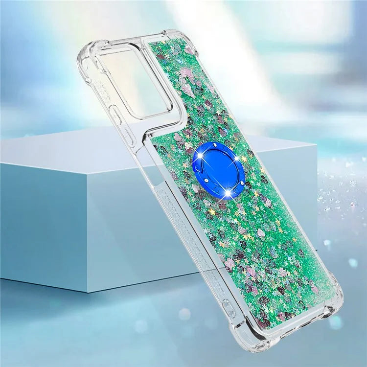 YB Quicksand Series-7 For Motorola Moto G Play 5G (2024) / Moto G 5G (2024) Kickstand Case Shiny Sequins TPU Cover