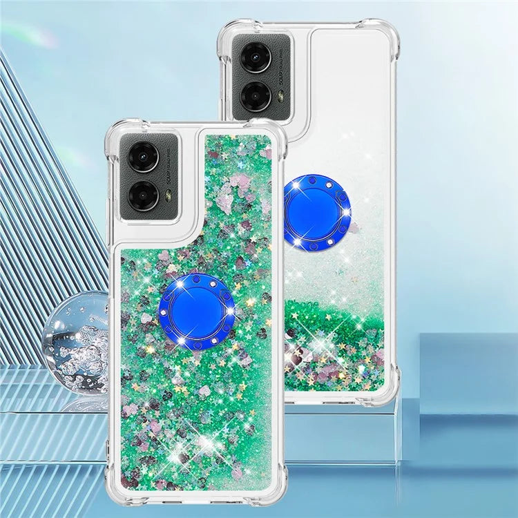 YB Quicksand Series-7 For Motorola Moto G Play 5G (2024) / Moto G 5G (2024) Kickstand Case Shiny Sequins TPU Cover