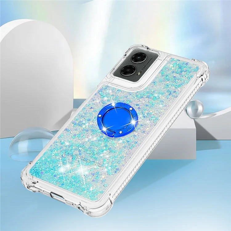 YB Quicksand Series-7 For Motorola Moto G Play 5G (2024) / Moto G 5G (2024) Kickstand Case Shiny Sequins TPU Cover