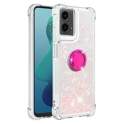 YB Quicksand Series-7 For Motorola Moto G Play 5G (2024) / Moto G 5G (2024) Kickstand Case Shiny Sequins TPU Cover