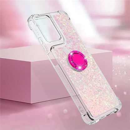 YB Quicksand Series-7 For Motorola Moto G Play 5G (2024) / Moto G 5G (2024) Kickstand Case Shiny Sequins TPU Cover