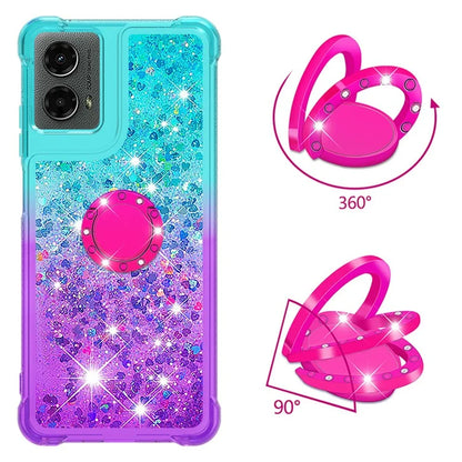 YB Quicksand Series-8 for Motorola Moto G Play 5G (2024) / Moto G 5G (2024) Kickstand Case Glitter Liquid TPU Phone Cover