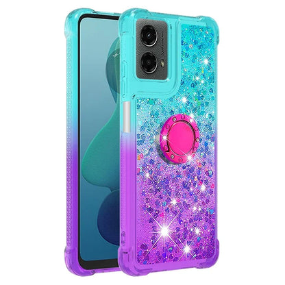 YB Quicksand Series-8 for Motorola Moto G Play 5G (2024) / Moto G 5G (2024) Kickstand Case Glitter Liquid TPU Phone Cover