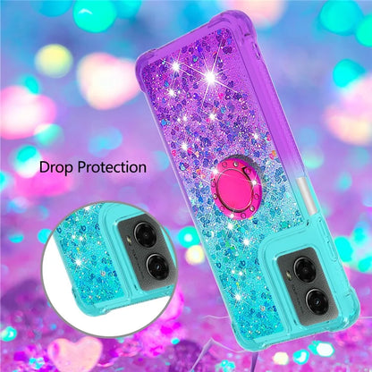YB Quicksand Series-8 for Motorola Moto G Play 5G (2024) / Moto G 5G (2024) Kickstand Case Glitter Liquid TPU Phone Cover