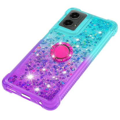 YB Quicksand Series-8 for Motorola Moto G Play 5G (2024) / Moto G 5G (2024) Kickstand Case Glitter Liquid TPU Phone Cover