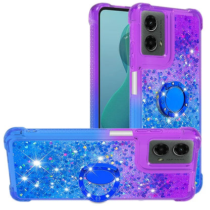 YB Quicksand Series-8 for Motorola Moto G Play 5G (2024) / Moto G 5G (2024) Kickstand Case Glitter Liquid TPU Phone Cover