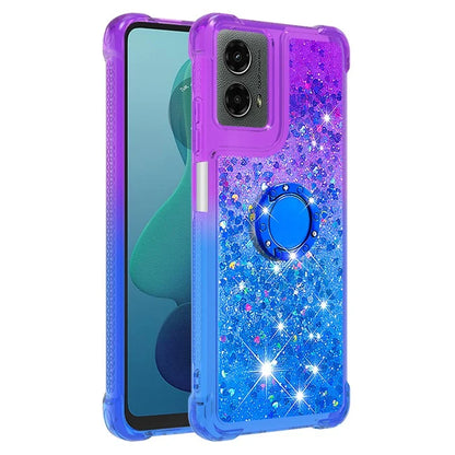YB Quicksand Series-8 for Motorola Moto G Play 5G (2024) / Moto G 5G (2024) Kickstand Case Glitter Liquid TPU Phone Cover