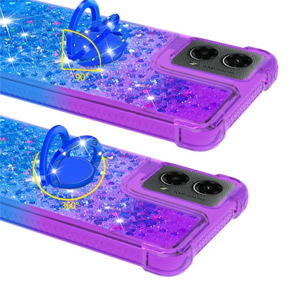 YB Quicksand Series-8 for Motorola Moto G Play 5G (2024) / Moto G 5G (2024) Kickstand Case Glitter Liquid TPU Phone Cover