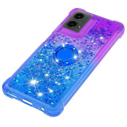 YB Quicksand Series-8 for Motorola Moto G Play 5G (2024) / Moto G 5G (2024) Kickstand Case Glitter Liquid TPU Phone Cover