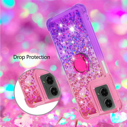 YB Quicksand Series-8 for Motorola Moto G Play 5G (2024) / Moto G 5G (2024) Kickstand Case Glitter Liquid TPU Phone Cover