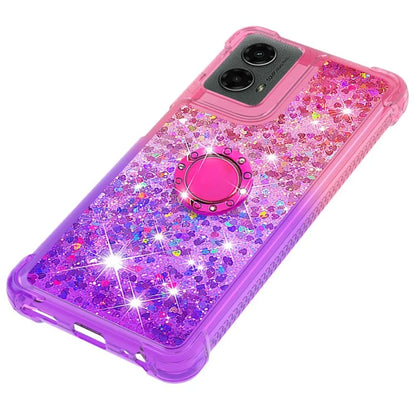 YB Quicksand Series-8 for Motorola Moto G Play 5G (2024) / Moto G 5G (2024) Kickstand Case Glitter Liquid TPU Phone Cover