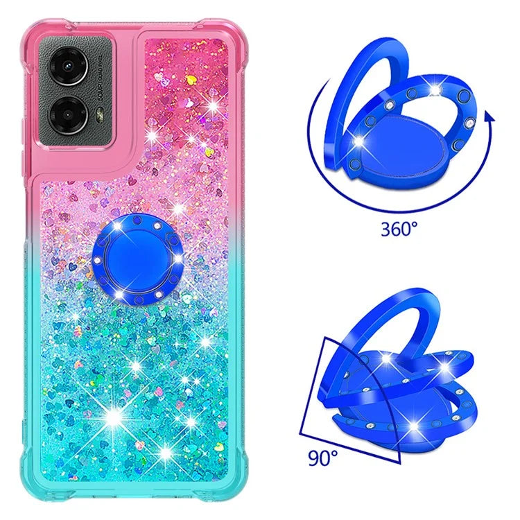 YB Quicksand Series-8 for Motorola Moto G Play 5G (2024) / Moto G 5G (2024) Kickstand Case Glitter Liquid TPU Phone Cover