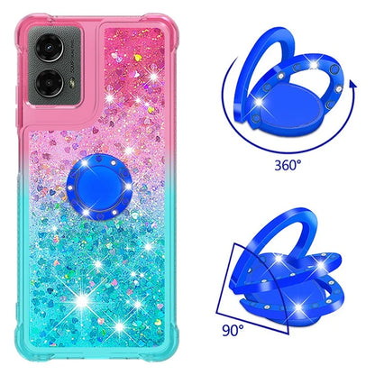 YB Quicksand Series-8 for Motorola Moto G Play 5G (2024) / Moto G 5G (2024) Kickstand Case Glitter Liquid TPU Phone Cover