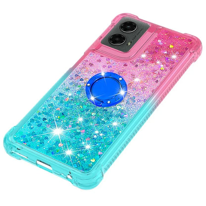 YB Quicksand Series-8 for Motorola Moto G Play 5G (2024) / Moto G 5G (2024) Kickstand Case Glitter Liquid TPU Phone Cover