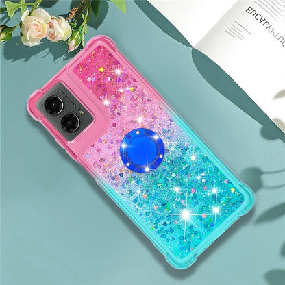 YB Quicksand Series-8 for Motorola Moto G Play 5G (2024) / Moto G 5G (2024) Kickstand Case Glitter Liquid TPU Phone Cover
