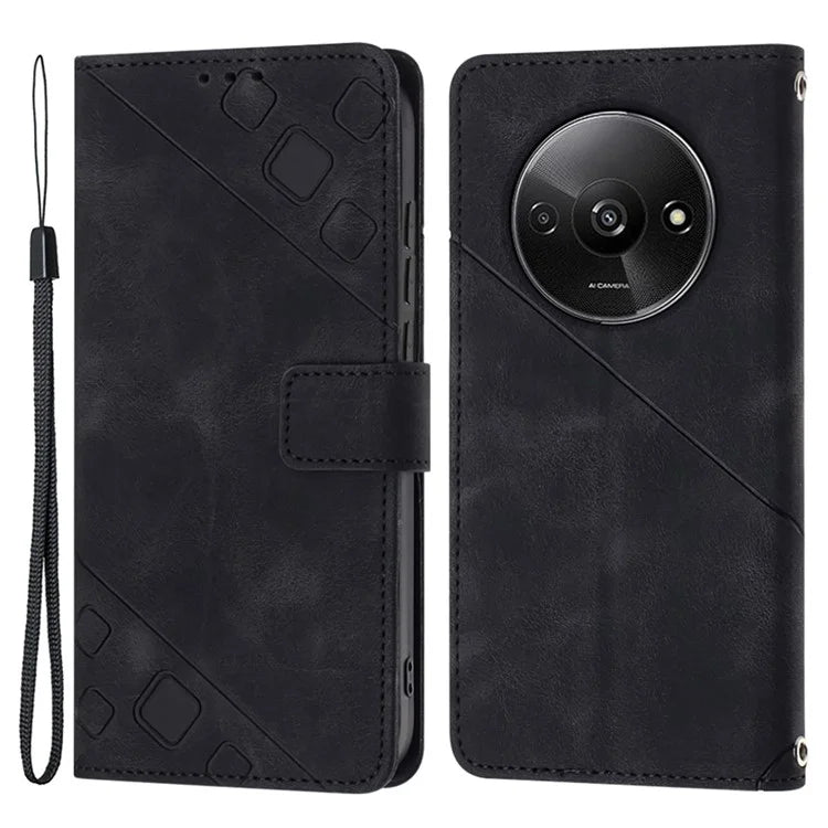 PT005 YB Imprinting Series-6 For Xiaomi Redmi A3 Case Skin-touch Wallet Stand Leather Cover