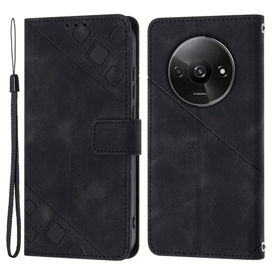 PT005 YB Imprinting Series-6 For Xiaomi Redmi A3 Case Skin-touch Wallet Stand Leather Cover