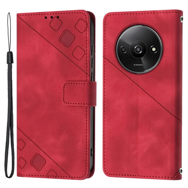 PT005 YB Imprinting Series-6 For Xiaomi Redmi A3 Case Skin-touch Wallet Stand Leather Cover