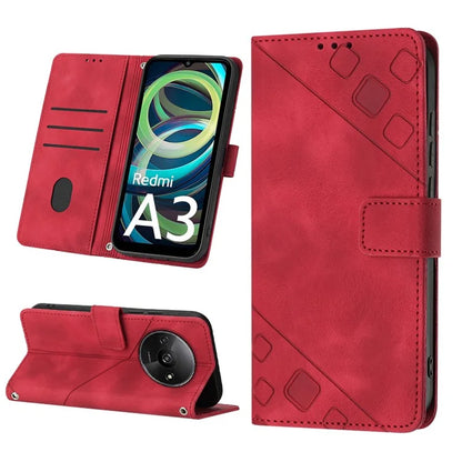 PT005 YB Imprinting Series-6 For Xiaomi Redmi A3 Case Skin-touch Wallet Stand Leather Cover