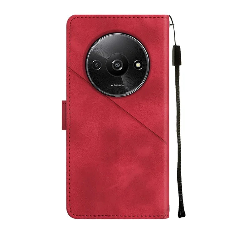 PT005 YB Imprinting Series-6 For Xiaomi Redmi A3 Case Skin-touch Wallet Stand Leather Cover