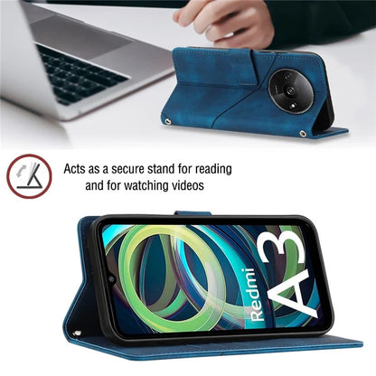 PT005 YB Imprinting Series-6 For Xiaomi Redmi A3 Case Skin-touch Wallet Stand Leather Cover