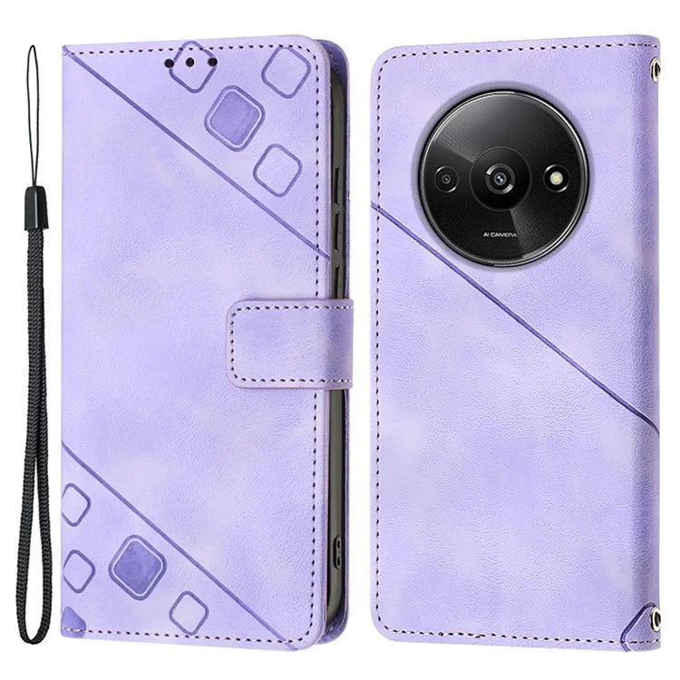 PT005 YB Imprinting Series-6 For Xiaomi Redmi A3 Case Skin-touch Wallet Stand Leather Cover