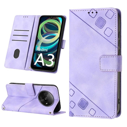 PT005 YB Imprinting Series-6 For Xiaomi Redmi A3 Case Skin-touch Wallet Stand Leather Cover