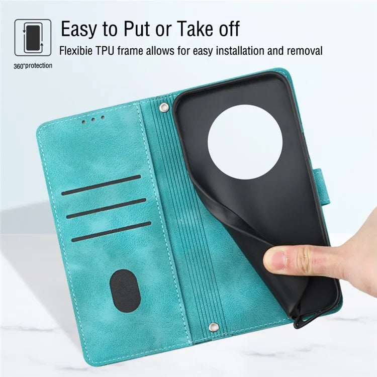 PT005 YB Imprinting Series-6 For Xiaomi Redmi A3 Case Skin-touch Wallet Stand Leather Cover