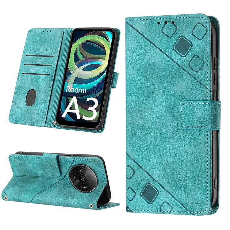 PT005 YB Imprinting Series-6 For Xiaomi Redmi A3 Case Skin-touch Wallet Stand Leather Cover