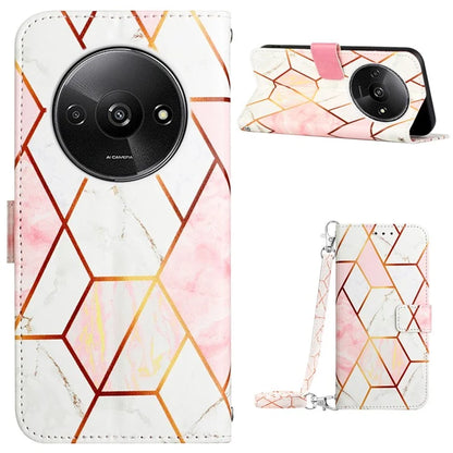 YB Pattern Printing Leather Series-6 For Xiaomi Redmi A3 Case Wallet Phone Cover with Shoulder Strap