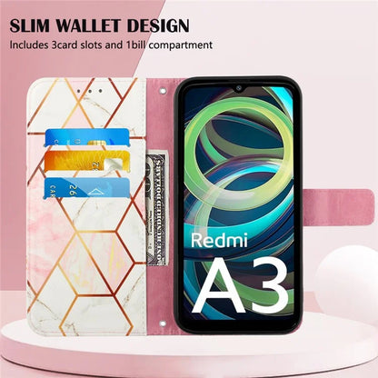 YB Pattern Printing Leather Series-6 For Xiaomi Redmi A3 Case Wallet Phone Cover with Shoulder Strap