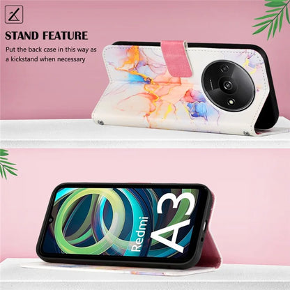 YB Pattern Printing Leather Series-6 For Xiaomi Redmi A3 Case Wallet Phone Cover with Shoulder Strap