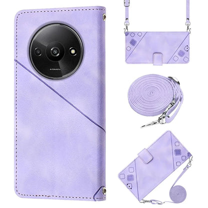 PT005 YB Imprinting Series-7 for Xiaomi Redmi A3 Crossbody Case Protective Leather Wallet Phone Cover