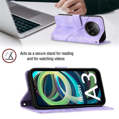 PT005 YB Imprinting Series-7 for Xiaomi Redmi A3 Crossbody Case Protective Leather Wallet Phone Cover
