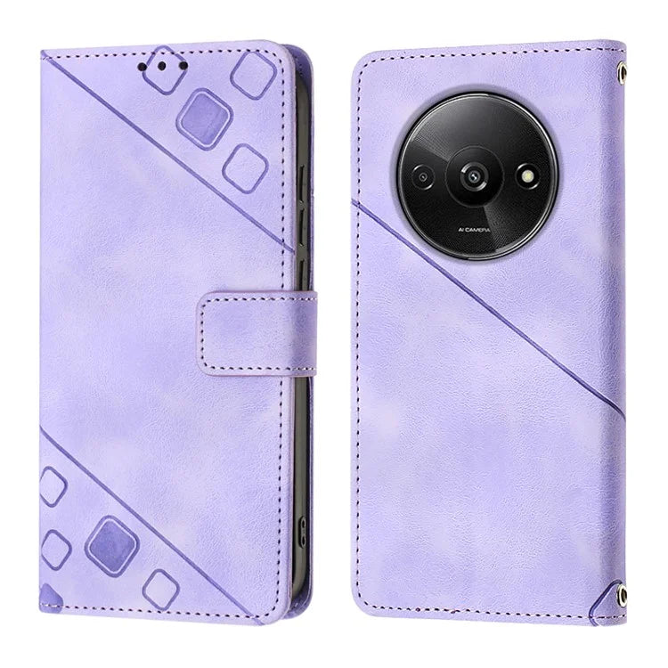 PT005 YB Imprinting Series-7 for Xiaomi Redmi A3 Crossbody Case Protective Leather Wallet Phone Cover
