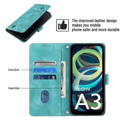 PT005 YB Imprinting Series-7 for Xiaomi Redmi A3 Crossbody Case Protective Leather Wallet Phone Cover
