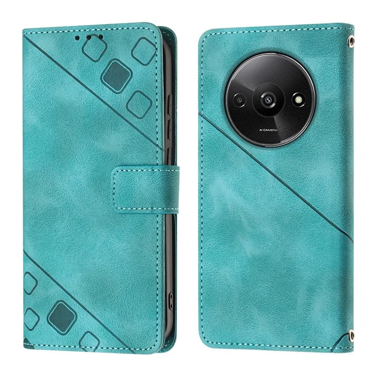 PT005 YB Imprinting Series-7 for Xiaomi Redmi A3 Crossbody Case Protective Leather Wallet Phone Cover