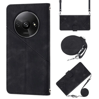 PT005 YB Imprinting Series-7 for Xiaomi Redmi A3 Crossbody Case Protective Leather Wallet Phone Cover