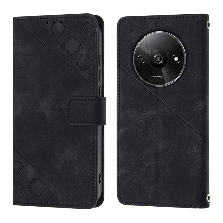 PT005 YB Imprinting Series-7 for Xiaomi Redmi A3 Crossbody Case Protective Leather Wallet Phone Cover