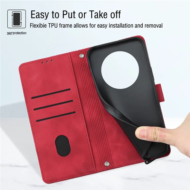 PT005 YB Imprinting Series-7 for Xiaomi Redmi A3 Crossbody Case Protective Leather Wallet Phone Cover