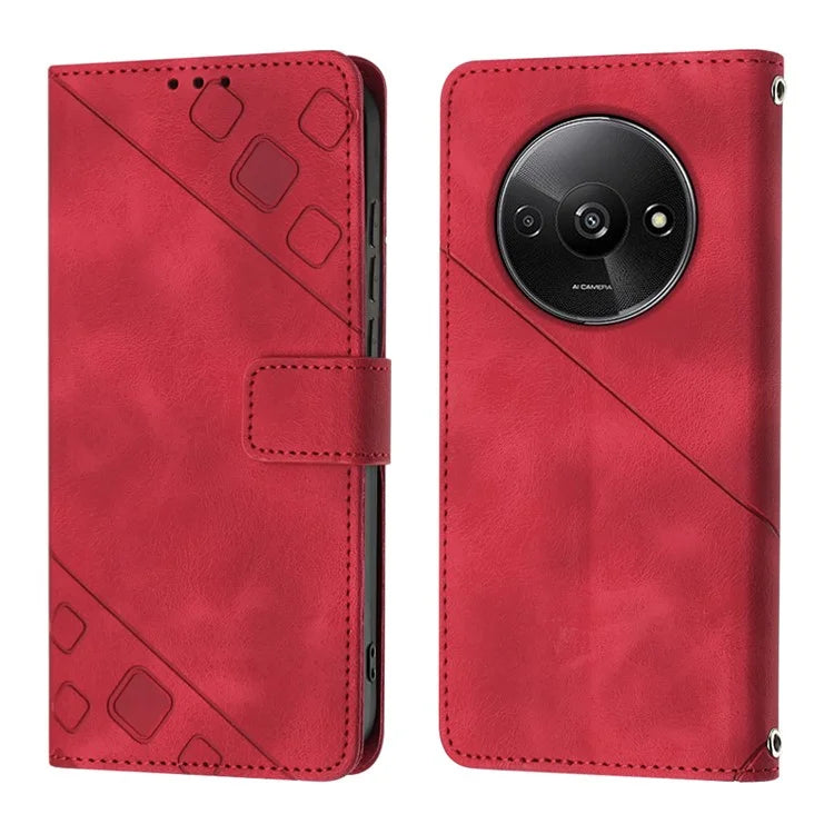 PT005 YB Imprinting Series-7 for Xiaomi Redmi A3 Crossbody Case Protective Leather Wallet Phone Cover
