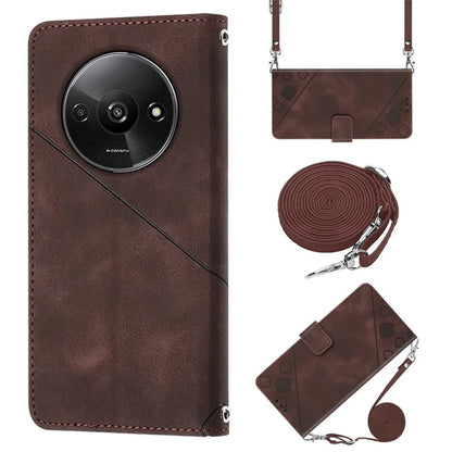 PT005 YB Imprinting Series-7 for Xiaomi Redmi A3 Crossbody Case Protective Leather Wallet Phone Cover