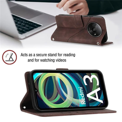 PT005 YB Imprinting Series-7 for Xiaomi Redmi A3 Crossbody Case Protective Leather Wallet Phone Cover