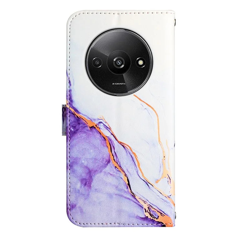 YB Pattern Printing Leather Series-5 For Xiaomi Redmi A3 Case Marble Pattern Wallet Leather Flip Cover