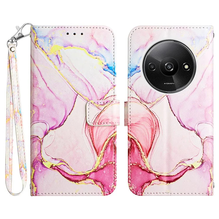YB Pattern Printing Leather Series-5 For Xiaomi Redmi A3 Case Marble Pattern Wallet Leather Flip Cover