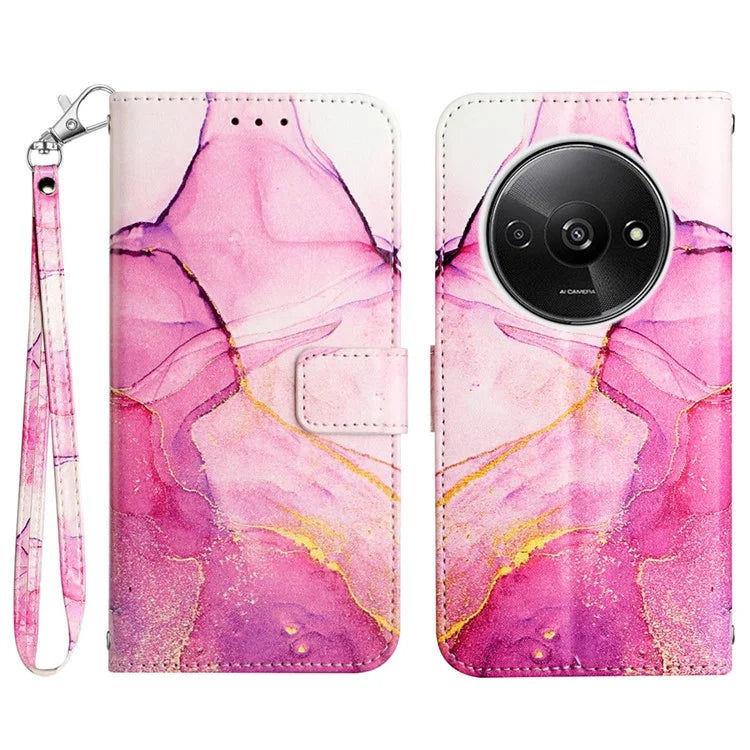 YB Pattern Printing Leather Series-5 For Xiaomi Redmi A3 Case Marble Pattern Wallet Leather Flip Cover