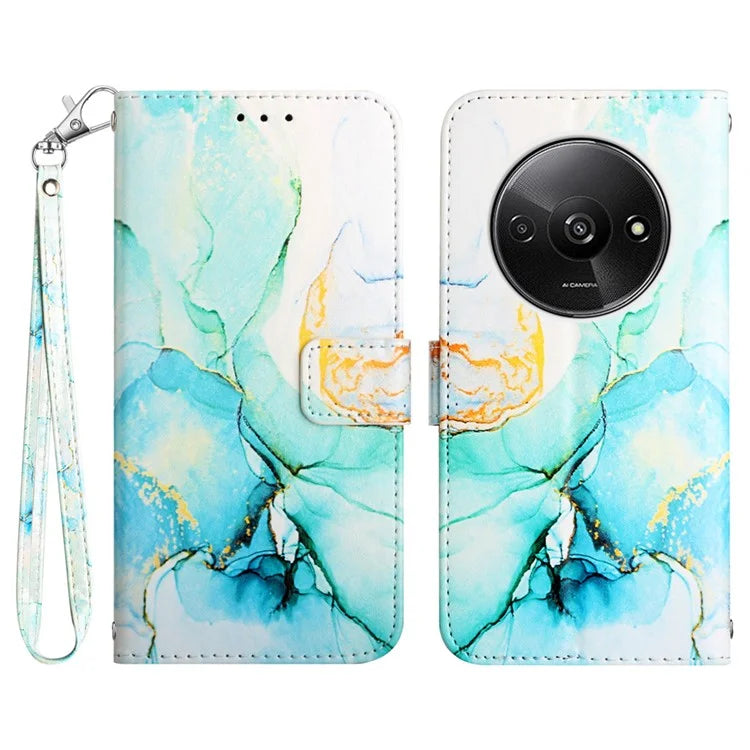 YB Pattern Printing Leather Series-5 For Xiaomi Redmi A3 Case Marble Pattern Wallet Leather Flip Cover